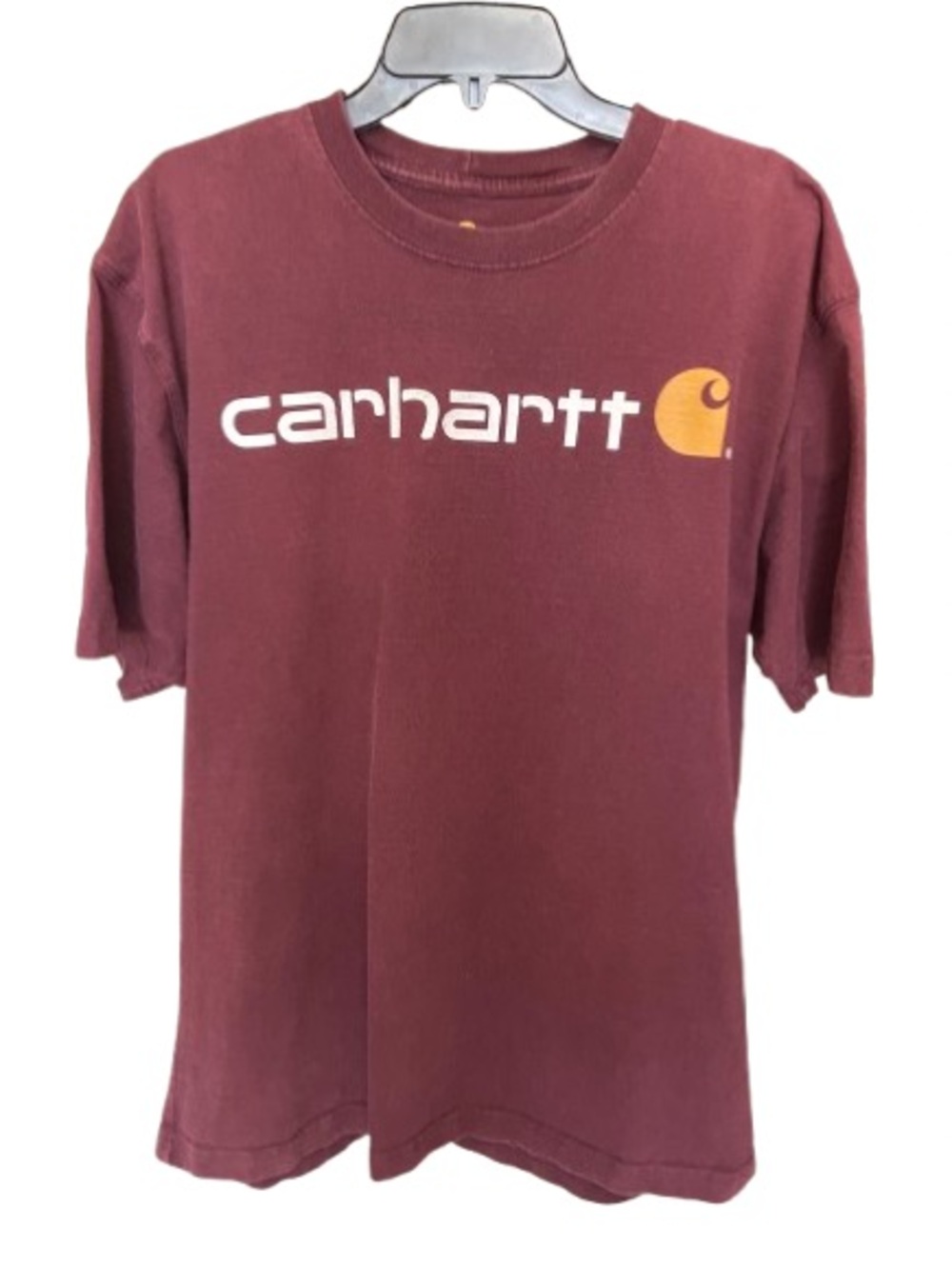 Carhartt Port Wine Burgundy Logo Short Sleeve T-Shirt Size Large K195PRT